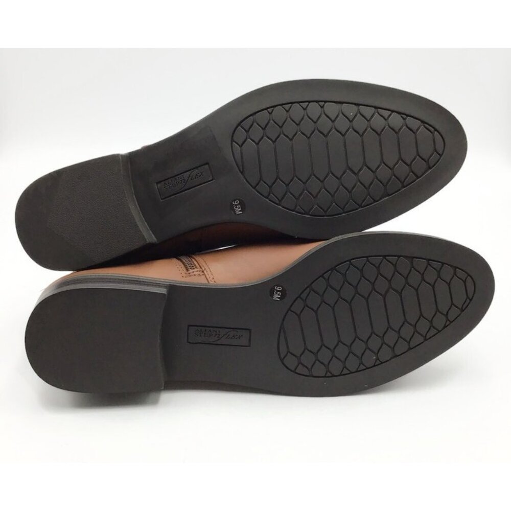 Alfani Step n Flex Genuine Leather Boots Womens 9.5 Cognac Brown Ankle Bootie - Picture 12 of 13